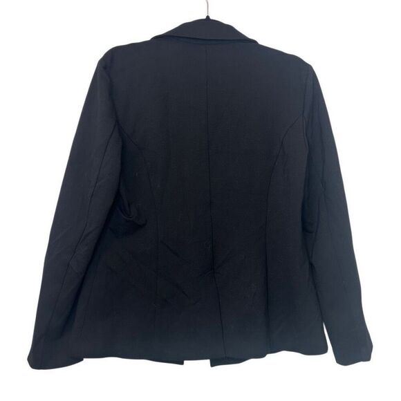 Anne Klein Single Breasted One Button Notched Lapel Blazer Jacket Black Large - Picture 4 of 6